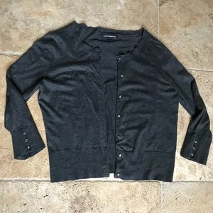 Express Charcoal Grey 3/4 Sleeve Cardigan